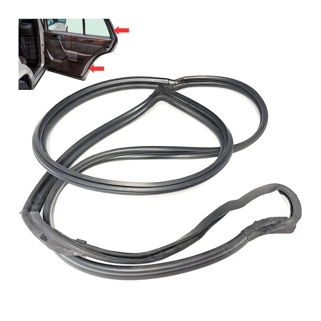 Mercedes-Benz W123 Door Seal Weatherstrip Kit - For 300TD Estate/Wagon, Black Rubber