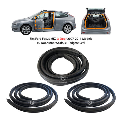 Ford Focus MK2 RS Weatherstrip Rubber Seal Set Fits 2-Door Models OEM 1534919 1757174