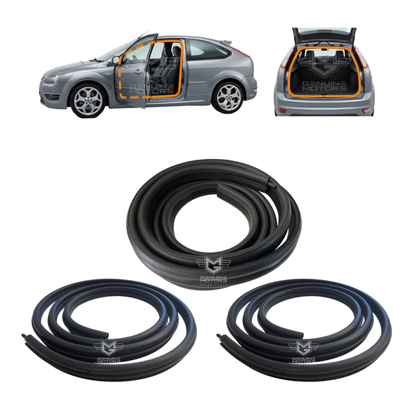 Ford Focus MK2 Weatherstrip Rubber Seal Set Fits 3-Door Models OEM 1534919 1757174