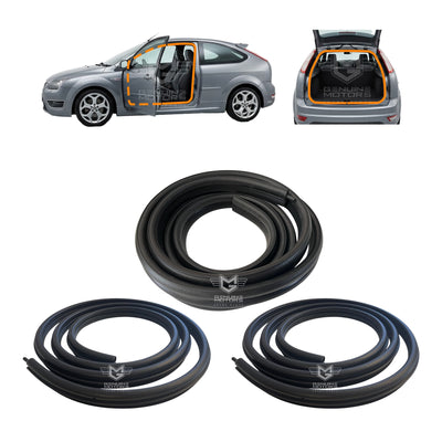 Ford Focus MK2 Weatherstrip Rubber Seal Set Fits 3-Door Models OEM 1534919 1757174