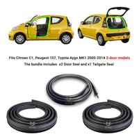 Toyota Aygo 3-door Weatherstrip Rubber Seal Set For Doors Boot 678810H010 623110H020