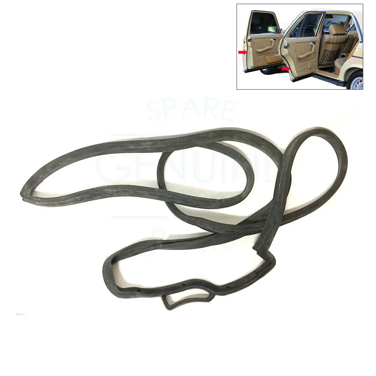 Mercedes W126 Interior Mercedes W123 W126 Door Window Outer Seal Set (4- Piece) - OEM #1267250365 Replacement Door Seals - Foto 5