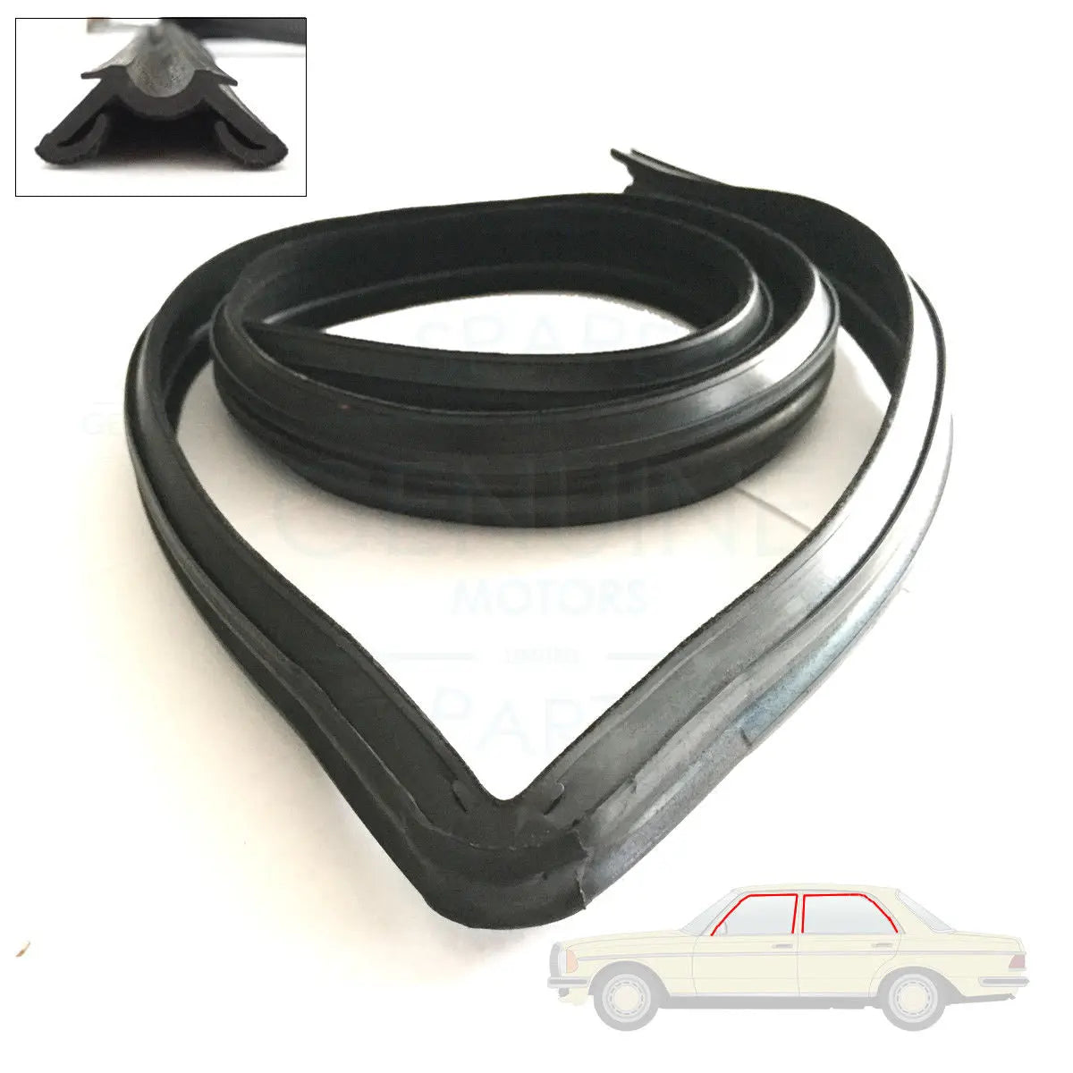 Mercedes W126 Interior Mercedes W123 W126 Door Window Outer Seal Set (4- Piece) - OEM #1267250365 Replacement Door Seals - Foto 4